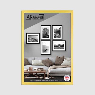 "AK Frames Sleek 23X17"" Gold Thin Modern Picture Frame - Slim And Design For Posters, Prints And Photos - Elegant Wall Frame Decor" - image 1