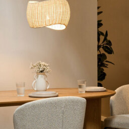 Wyld And Coco Natural Rattan Pendant Lamp With Irregular Iron Frame, Warm White Light - W34 X H135Cm - thumbnail 2