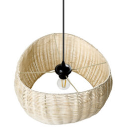 Wyld And Coco Natural Rattan Pendant Lamp With Irregular Iron Frame, Warm White Light - W34 X H135Cm - thumbnail 5