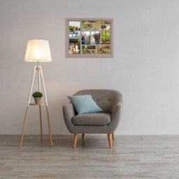 AK Frames 20X16 Rose Gold Modern Multi Photo Frame With Mid Grey Mount - Holds 9 Apertures (2X) 7X5, (7X) 6X4 Photos - thumbnail 3