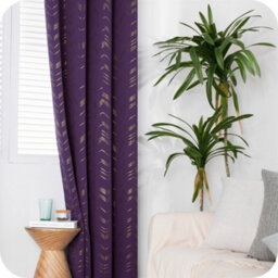Deconovo Foil Printed Window Treatment 46 X 90 Inch Purple Grape 2 Panels Thermal Insulated Super Soft Eyelet Blackout Curtains - thumbnail 6