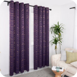 Deconovo Foil Printed Window Treatment 46 X 90 Inch Purple Grape 2 Panels Thermal Insulated Super Soft Eyelet Blackout Curtains - thumbnail 5