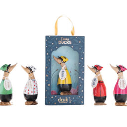 Dcuk Natural Wooden Dinky Cyclist Duck, 11 Cm, Gift-Boxed Wooden Figurine - thumbnail 2