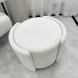 CARME Home Layla Mocha Dressing Table With Elsie Led Mirror & Maeva Bouclé Storage Stool - thumbnail 7