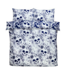 Rapport Home Gothic Skulls White Duvet Cover Set King Bedding Set - thumbnail 4