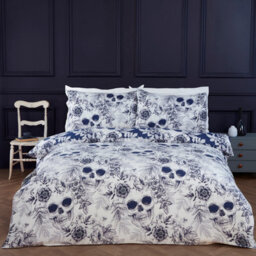 Rapport Home Gothic Skulls White Duvet Cover Set King Bedding Set - thumbnail 3