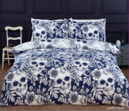 Rapport Home Gothic Skulls White Duvet Cover Set King Bedding Set - thumbnail 1
