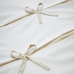 Catherine Lansfield Bedding Milo Bow King Duvet Cover Set With Pillowcases Natural - thumbnail 3