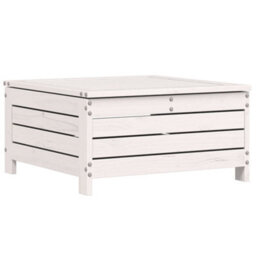Berkfield Garden Footstool With Cushion White Solid Wood Pine - thumbnail 2