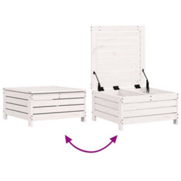 Berkfield Garden Footstool With Cushion White Solid Wood Pine - thumbnail 7