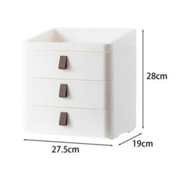 Darphe White 3-Tier Desktop Storage Organizer With Drawer - thumbnail 5