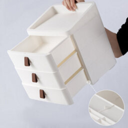 Darphe White 3-Tier Desktop Storage Organizer With Drawer - thumbnail 3
