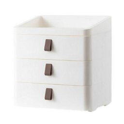 Darphe White 3-Tier Desktop Storage Organizer With Drawer - thumbnail 1