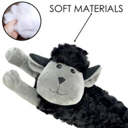 The Magic Toy Shop Black Sheep Novelty Draught Excluder Sheep Design Fabric Fleece Draft Door Stopper Cushion - thumbnail 4