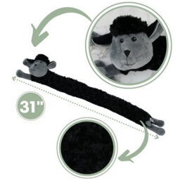 The Magic Toy Shop Black Sheep Novelty Draught Excluder Sheep Design Fabric Fleece Draft Door Stopper Cushion - thumbnail 5