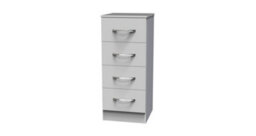 Hampshire 4 Drawer Bedside Cabinet In White Matt (Ready Assembled) - thumbnail 3