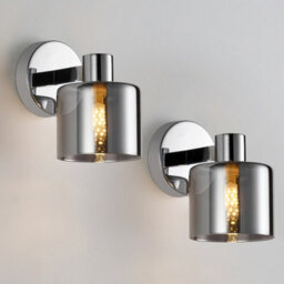 Harper Living Modern Wall Light, Indoor Wall Lamp With Chrome Finish & Smoked Glass Shade, Wall Sconce Lights - thumbnail 7