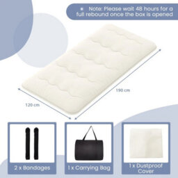 Floor Mattress Futon Mattress 190 X 120 X 10 Cm Beige - thumbnail 2