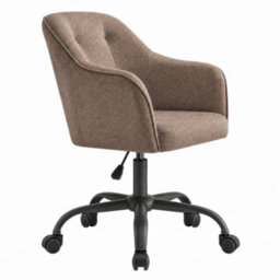 Ledrem Office Chair, Swivel Chair, Desk Chair, Makeup Vanity Chair, Cotton-Linen Fabric, Home Office, Study, Bedroom, Brown - thumbnail 4
