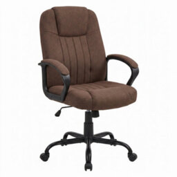 Ledrem Office Chair, Swivel Chair, Desk Chair, Makeup Vanity Chair, Cotton-Linen Fabric, Home Office, Study, Bedroom, Brown - thumbnail 3