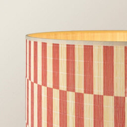Valuelights Hiru Shelf Tripod Floor Lamp With Orange Checkerboard Bamboo Shade - thumbnail 5
