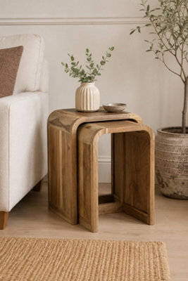 Auckley Solid Acacia Nest Of 2 Tables - image 1