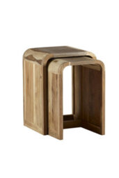 Auckley Solid Acacia Nest Of 2 Tables - thumbnail 2