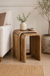 Auckley Solid Acacia Nest Of 2 Tables - thumbnail 1