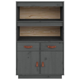 Berkfield Highboard Grey 67X40X108.5 Cm Solid Wood Pine - thumbnail 6
