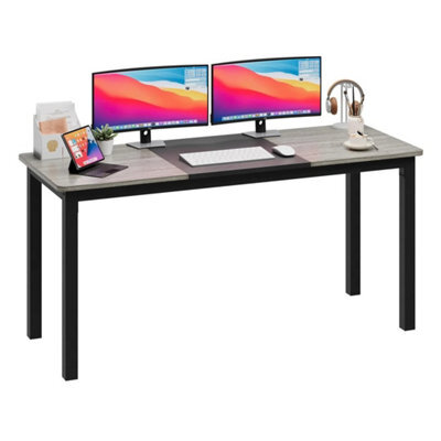 Black+Gray Color Large Industrial Computer Desk Heavy Metal - image 1