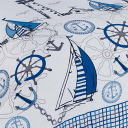 Homespace Direct Ltd Sailboats Nautical Duvet Cover Set Fully Reversible Bedding Blue - King - thumbnail 3