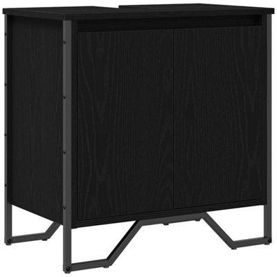 Berkfield Modern Bathroom Sink Cabinet Black Oak 60X35X60 Cm Engineered Wood - image 1