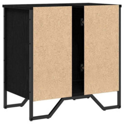 Berkfield Modern Bathroom Sink Cabinet Black Oak 60X35X60 Cm Engineered Wood - thumbnail 8