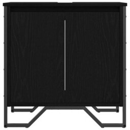 Berkfield Modern Bathroom Sink Cabinet Black Oak 60X35X60 Cm Engineered Wood - thumbnail 6