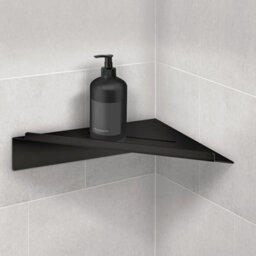 Smedbo Black Steel Corner Shower Shelf Bathroom Storage Organiser - thumbnail 2