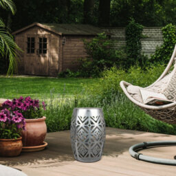 Teamson Home Outdoor Garden Metal Side Table, 2-In-1 Table & Light, Solar Powered, Patio Furniture - 31.1 X 31.1 X 45.7 (Cm) - thumbnail 3
