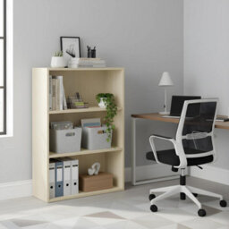 Walplus Pasir 3-Tier Open Shelf Bookcase, Columbia Walnut Woodgrain Finish - thumbnail 6