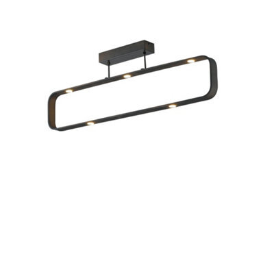 Luminosa Lighting Luminosa Moka Integrated Led Dimmable Globe Bar Semi Flush Light, Mocha, 4000K