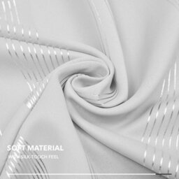 Deconovo Wave Line Foil Printed Thermal Blackout Curtains Eyelet Curtains For Nursery 66 X 54 Inch Greyish Wihte Two Panels - thumbnail 3