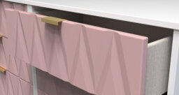 Dallas 6 Drawer Chest In Kobe Pink & White (Ready Assembled) - thumbnail 5
