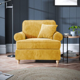 Alfie Gold Armchair For Living Room - Fully Assembled By Roseland Furniture - thumbnail 2