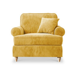 Alfie Gold Armchair For Living Room - Fully Assembled By Roseland Furniture - thumbnail 3
