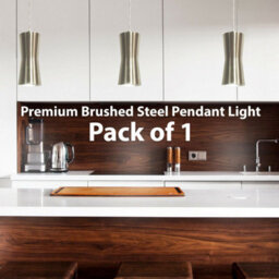 Stylish Brushed Steel Hanging Pendant Light For Kitchen And Dining Room