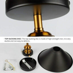 Vintage Led Semi Flush Mount Ceiling Light With Metal Cone Shade For Hall Living Room Or Lounge - thumbnail 3
