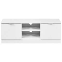 Wyld And Coco Nordic White Tv Stand 102 Cm With 2 Drawers And Open Shelves - thumbnail 1
