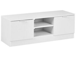 Wyld And Coco Nordic White Tv Stand 102 Cm With 2 Drawers And Open Shelves - thumbnail 3