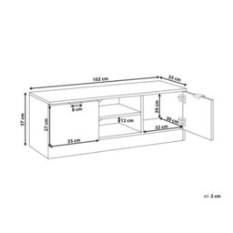 Wyld And Coco Nordic White Tv Stand 102 Cm With 2 Drawers And Open Shelves - thumbnail 4