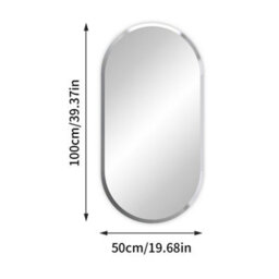 Artloge 500X1000mm Oval Frameless Wall Mirror Bathroom Mirror Beveled Edge - thumbnail 2