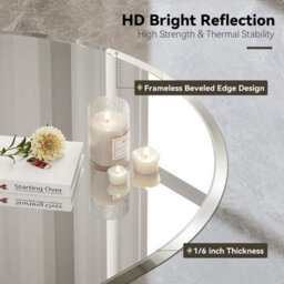 Artloge 500X1000mm Oval Frameless Wall Mirror Bathroom Mirror Beveled Edge - thumbnail 3