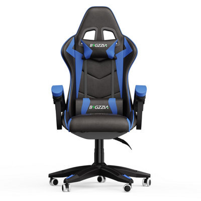 Onemill Gaming Chair Racing Style Ergonomic High Back Computer Chair With Height Adjustment, Headrest And Lumbar Support(Black&blue) - image 1